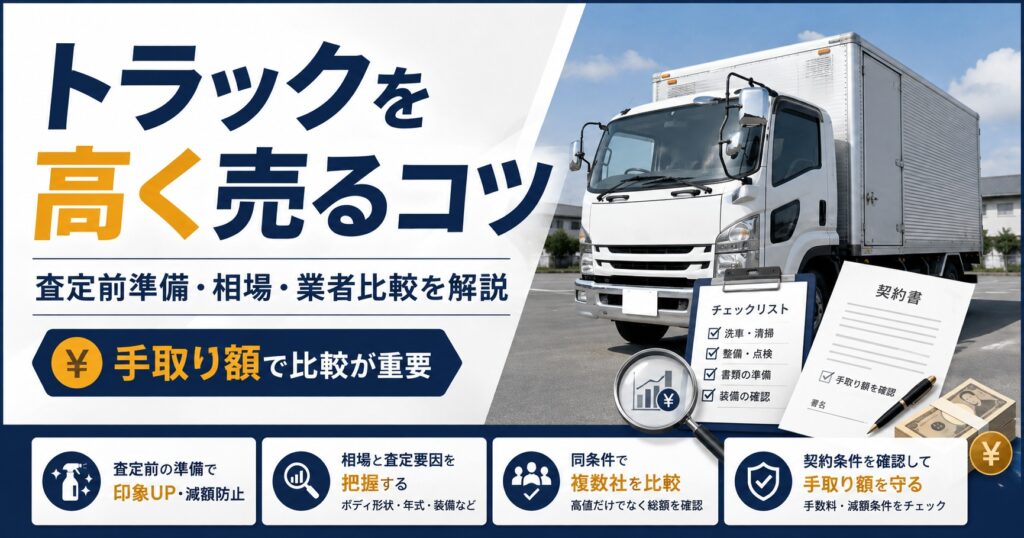 トラックを高く売るコツ【年式だけで決まらない】査定額を左右する条件