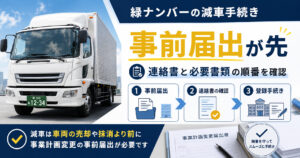 緑ナンバーの減車手続き【事前届出が先】連絡書と必要書類を順番に確認