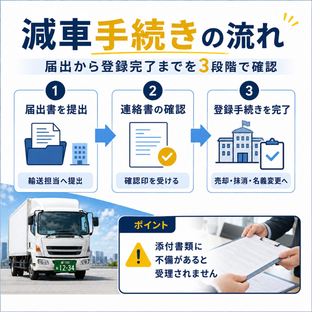 緑ナンバーを減車する手続きの流れ