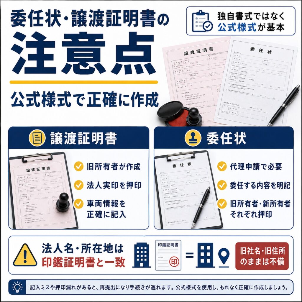 委任状と譲渡証明書を作るときの注意点
