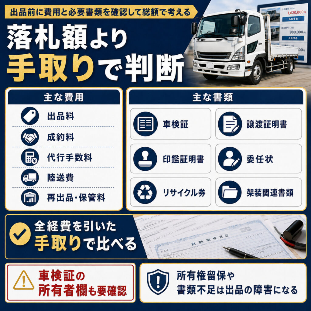 出品前に費用と必要書類を確認して総額で考える