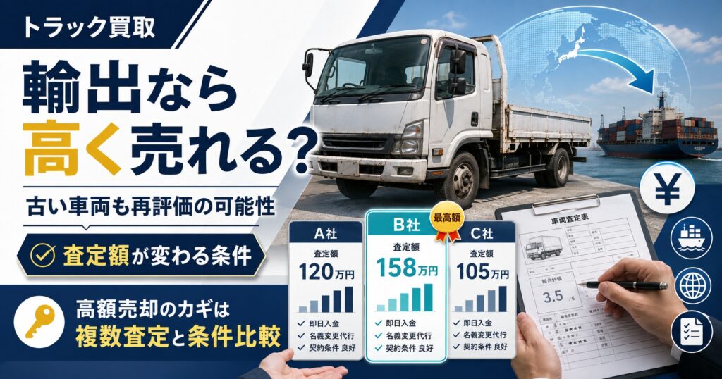 トラック買取では【輸出なら高く売れる？】査定額が変わる具体的な条件