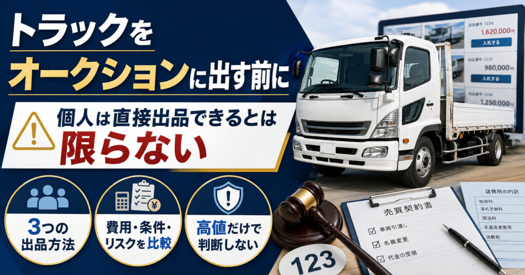 トラックオークション出品の現実【個人が直接参加できるとは限らない】