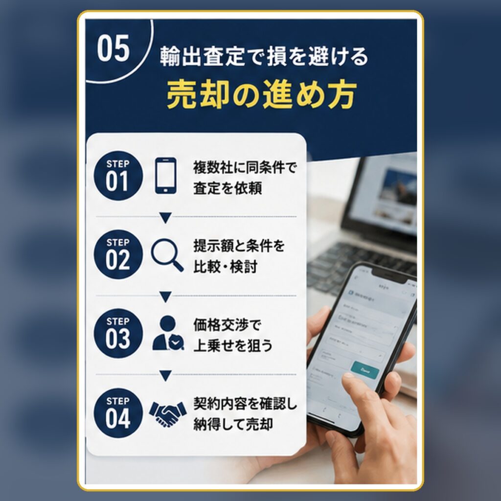 輸出査定で損を避ける売却の進め方