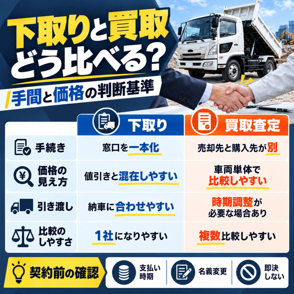 下取りと買取は手間と価格の両面で比べる