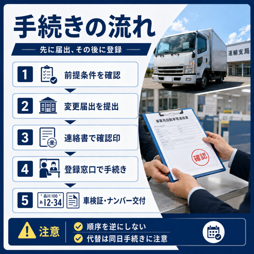 連絡書を使った手続きの流れを確認する