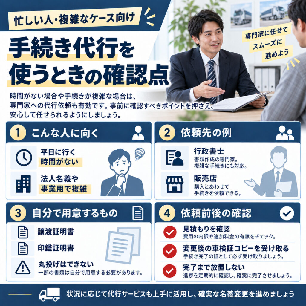 自分での手続きが難しい場合は名義変更代行も検討