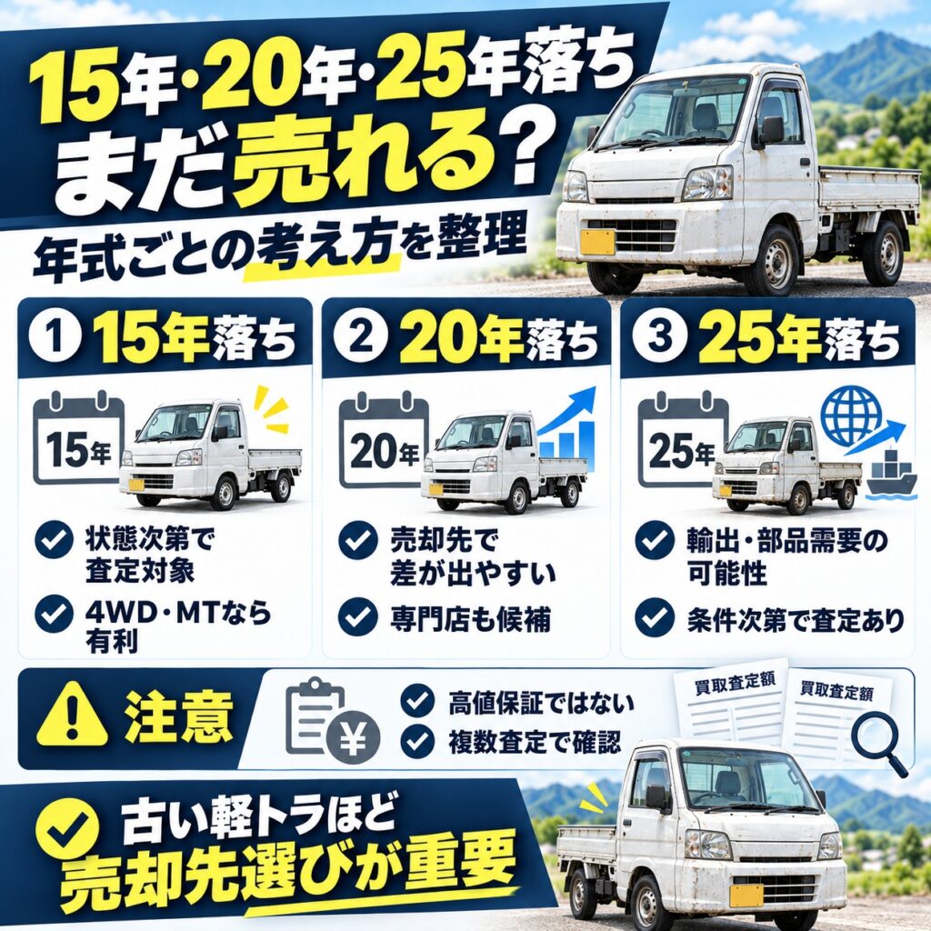 15年20年25年落ちの軽トラは売れるのか