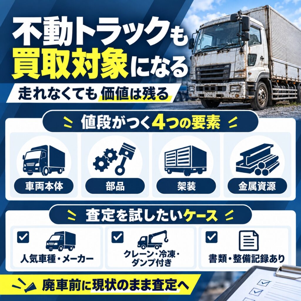 不動トラックでも買取対象になる可能性はある