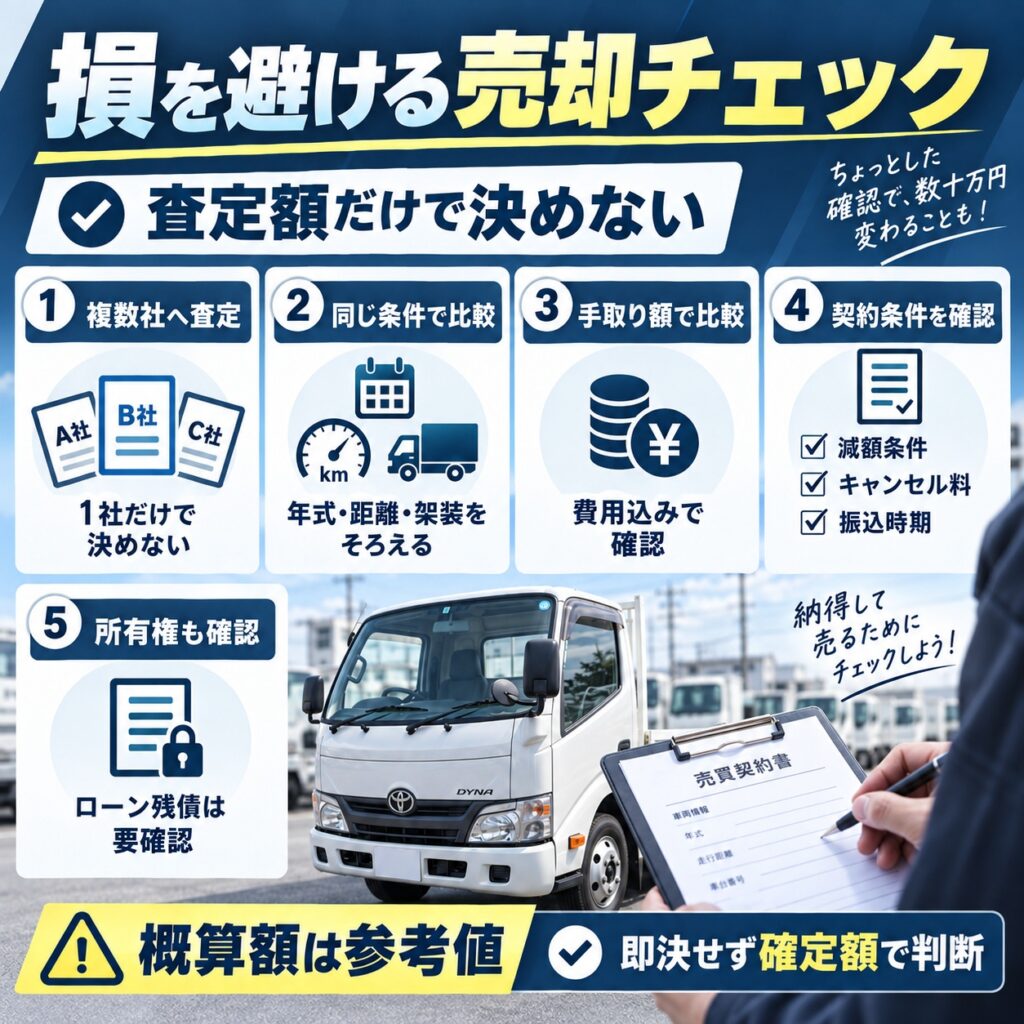 2tトラックを売るときに損を避けるポイント