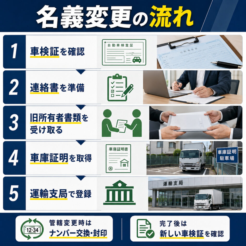 事業用トラックの名義変更を進める手順