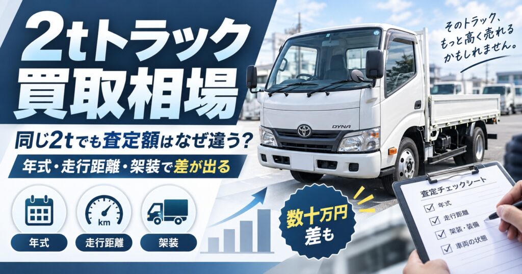 2tトラック買取相場【同じ2tでもなぜ違う？】年式や架装で変わる査定額