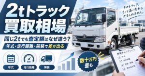 2tトラック買取相場【同じ2tでもなぜ違う？】年式や架装で変わる査定額