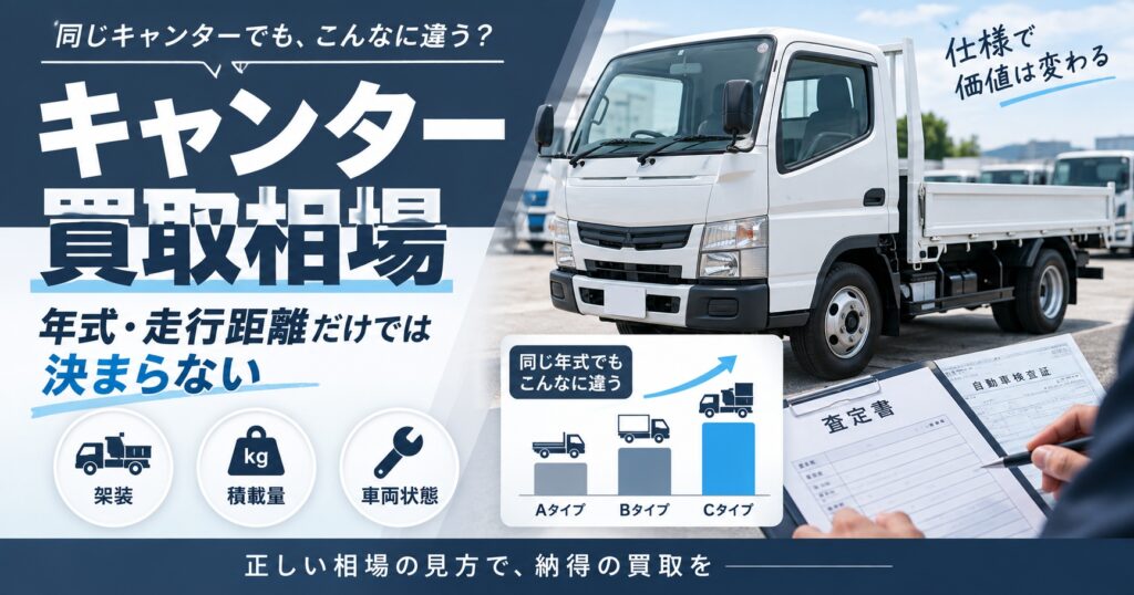 キャンター買取相場はどこを見る？年式や走行距離だけでは決まらない理由
