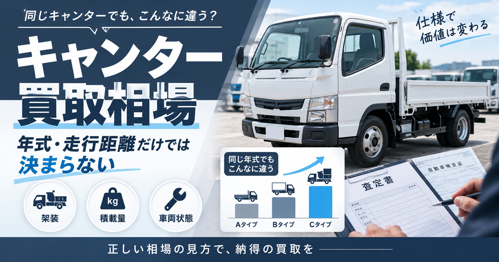 キャンター買取相場はどこを見る?年式や走行距離だけでは決まらない理由