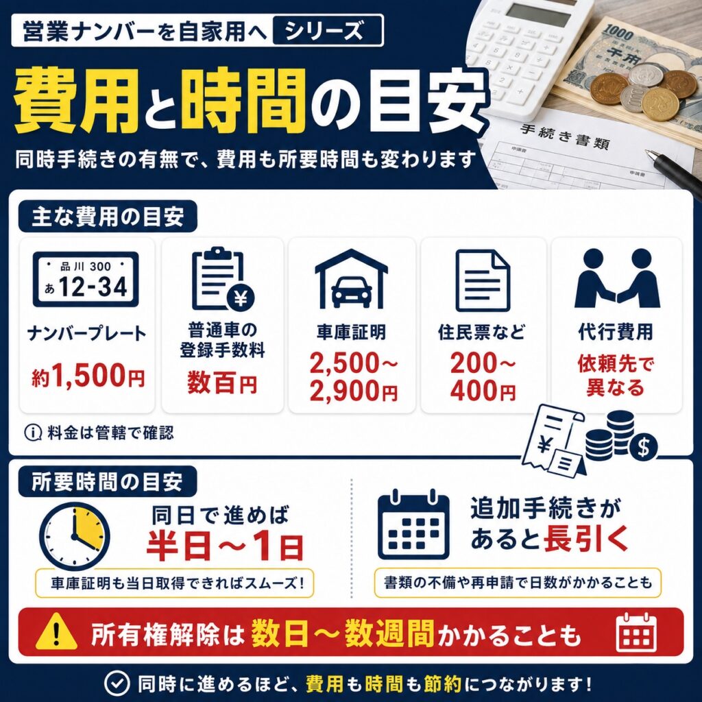 費用と所要時間は同時手続きの有無で変わる