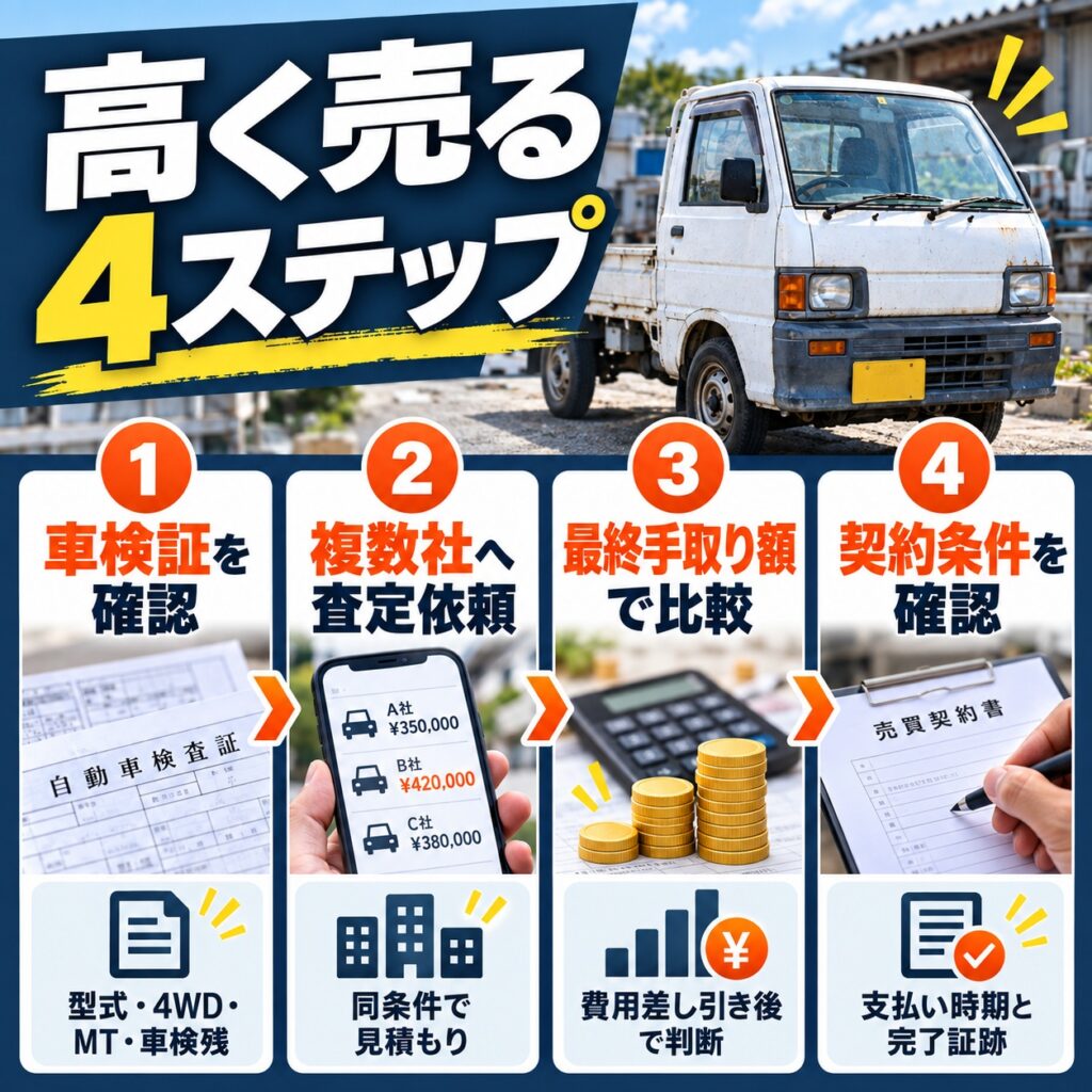 軽トラを少しでも高く売る進め方