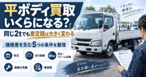平ボディ買取はいくらになる【同じ2tでも査定額が変わる5つの条件とは】