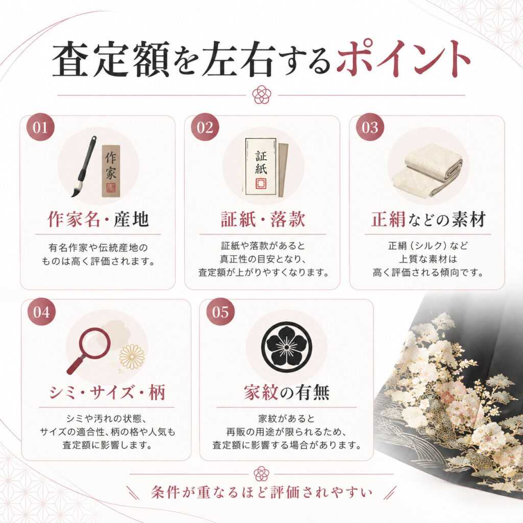 黒留袖の査定額を左右するポイント