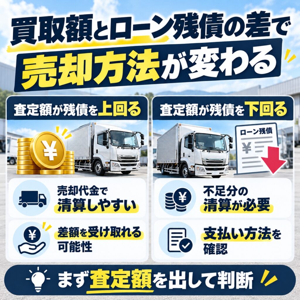 買取額とローン残債の差で売却方法が変わる