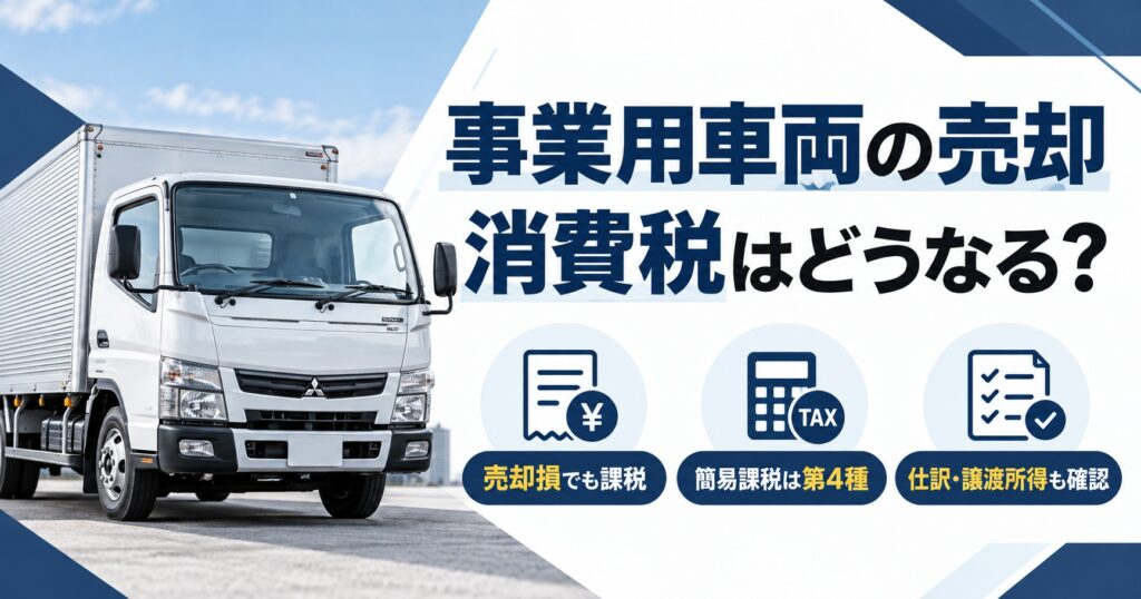 事業用車両の売却で消費税はどうなる？売却損でも課税で簡易課税は第4種