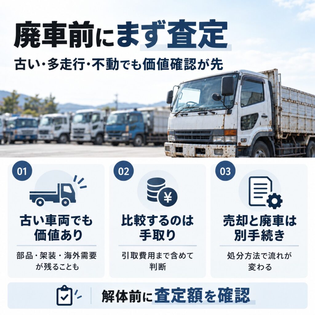 トラックは廃車を決める前に買取査定を受ける