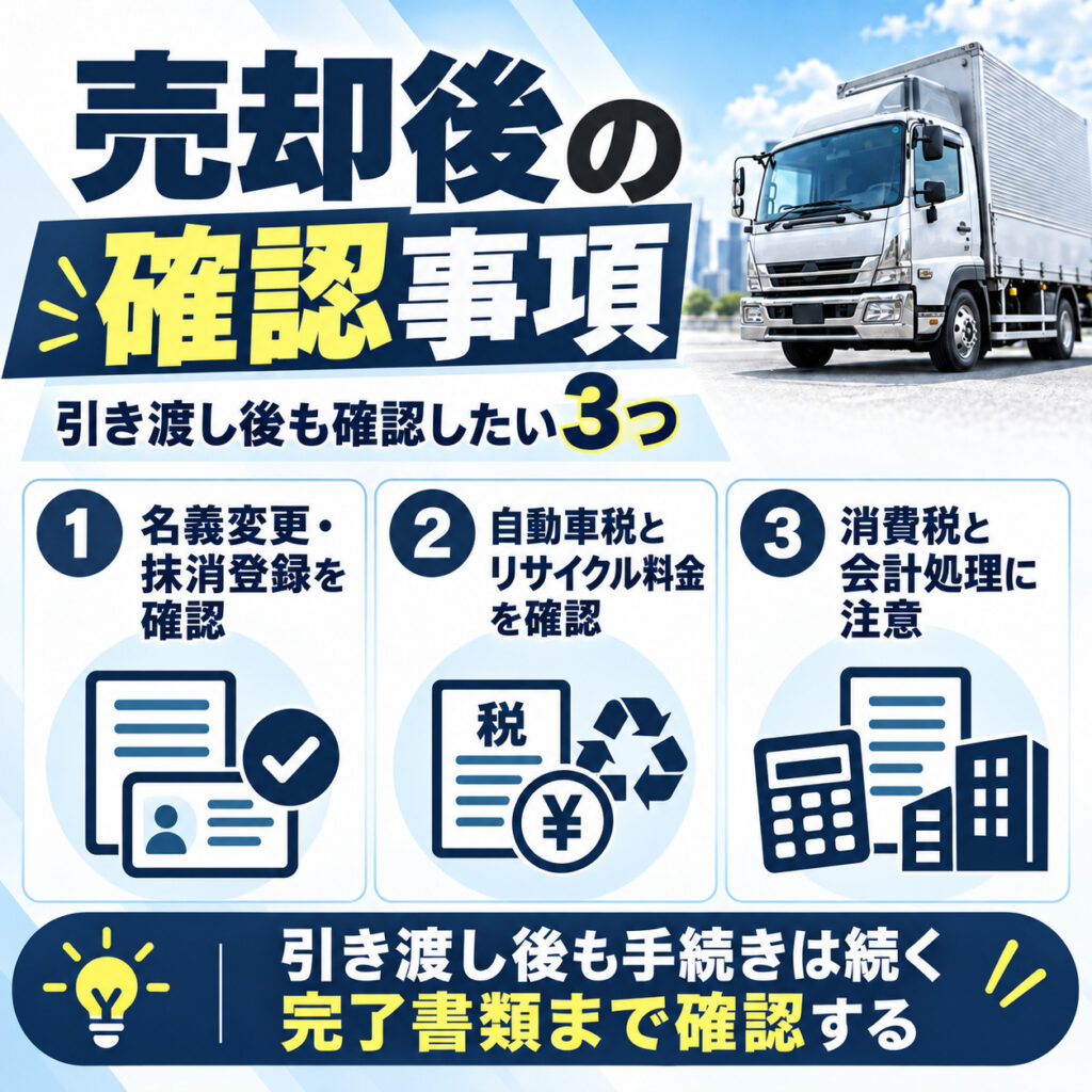 トラック売却後に確認しておきたい手続き