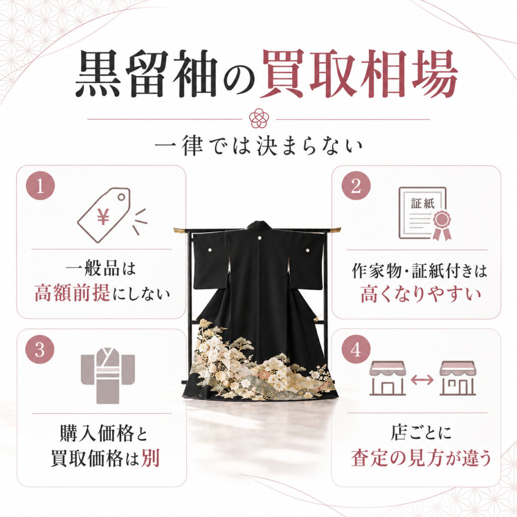 黒留袖の買取相場は一律ではない