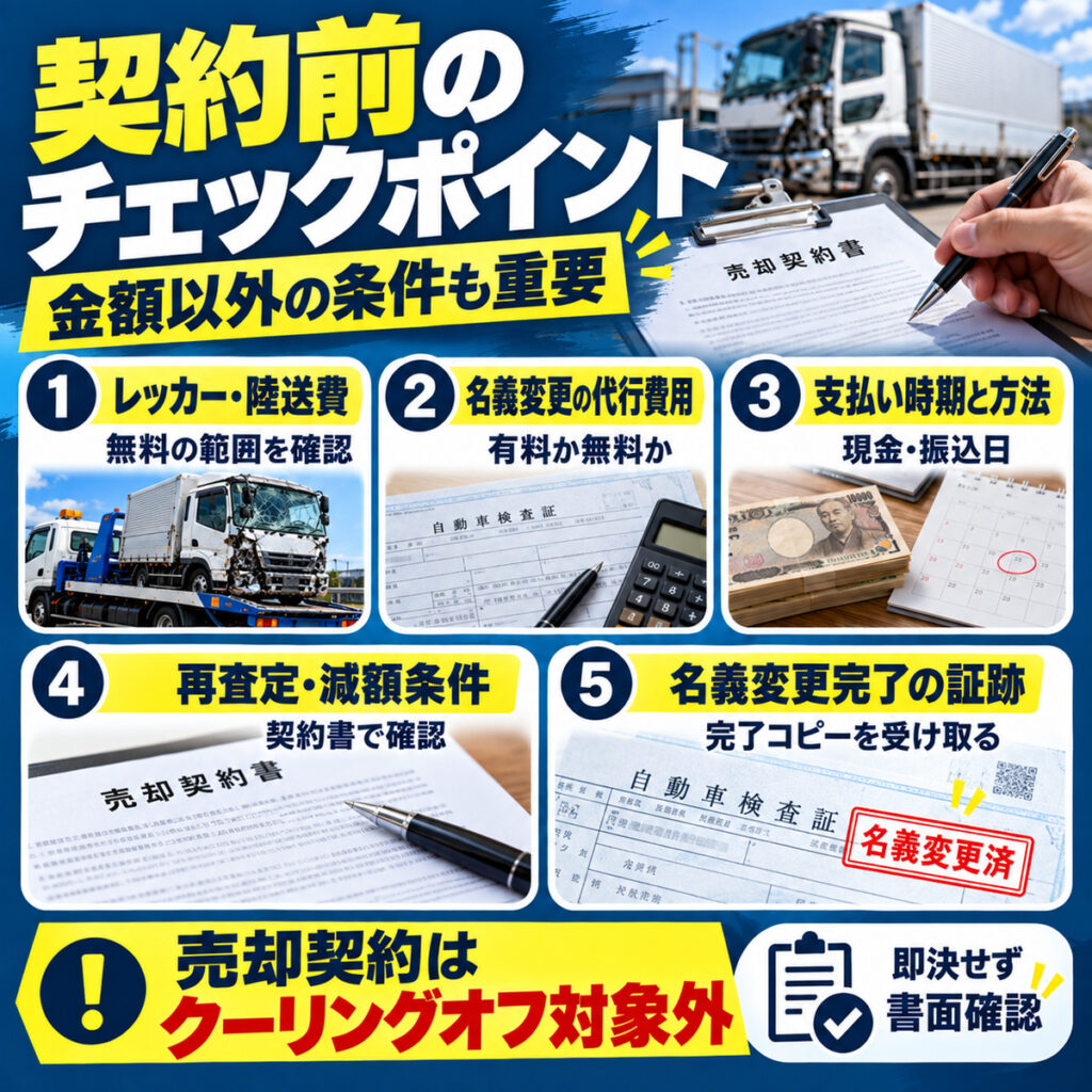 売却前に確認したい引取費用と名義変更の注意点