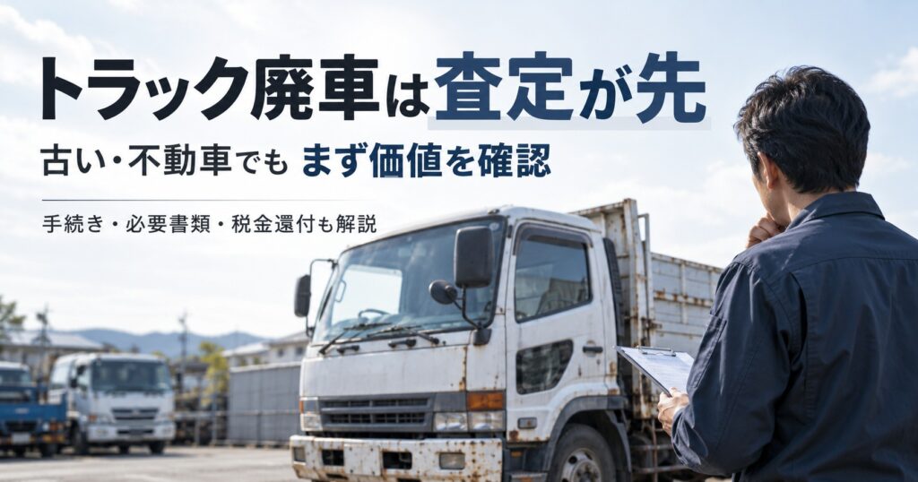 トラック廃車は査定が先！古い不動車でも査定すべき理由と手続きの流れ