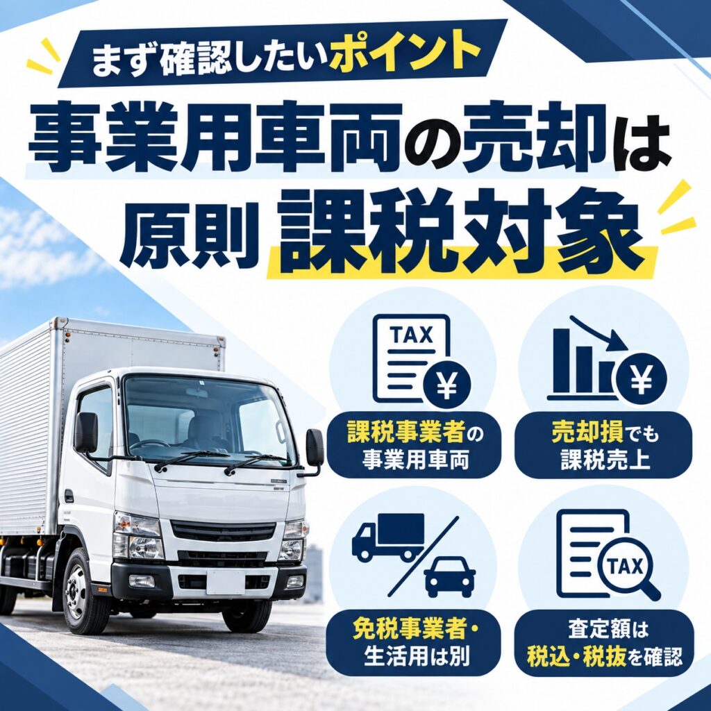 事業用車両の売却は原則として消費税の課税対象