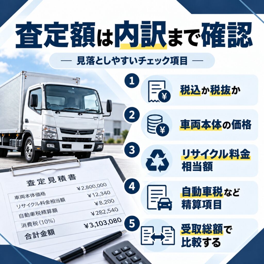 買取価格の内訳は消費税とリサイクル料金相当額まで確認する