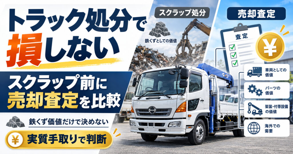 トラックはスクラップか売却か【鉄相場だけで決めない】先に査定する理由