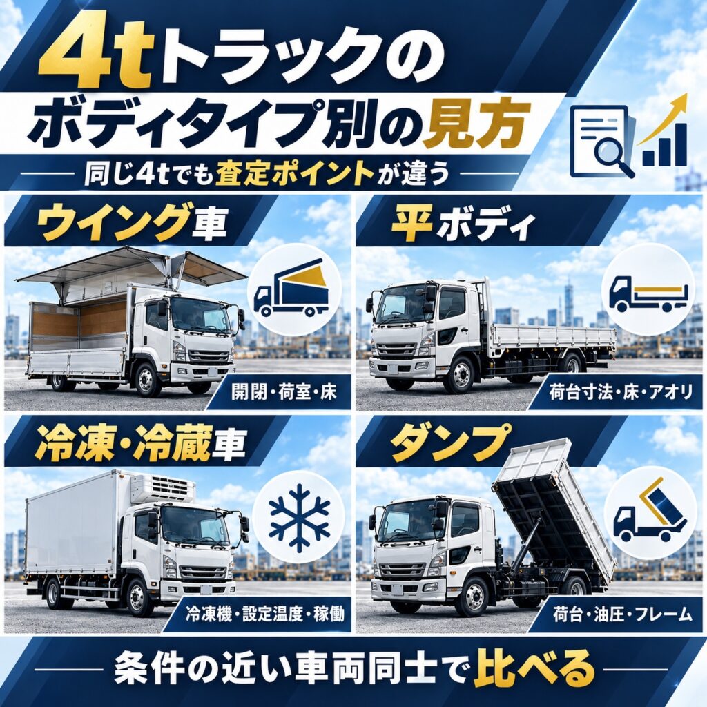 4tトラックの買取相場をボディタイプ別に見る