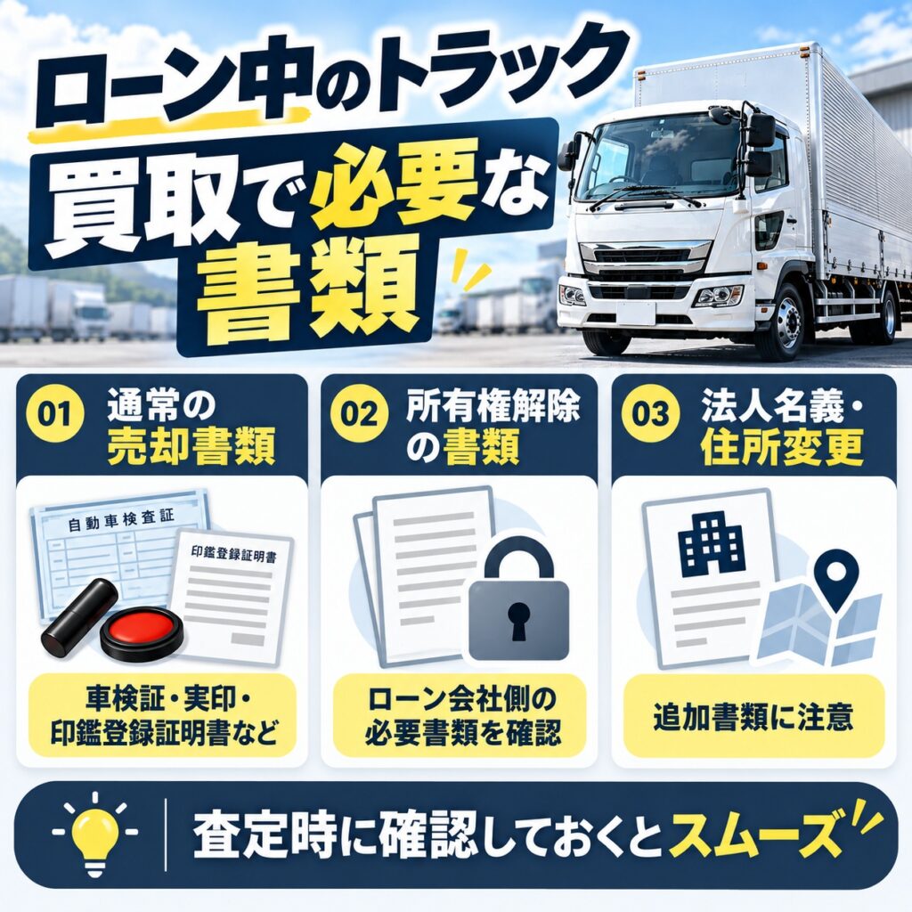 ローン中のトラック買取で必要になる書類