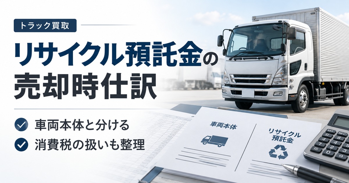 リサイクル預託金の売却時仕訳は？車両本体と分ける理由と消費税の扱い