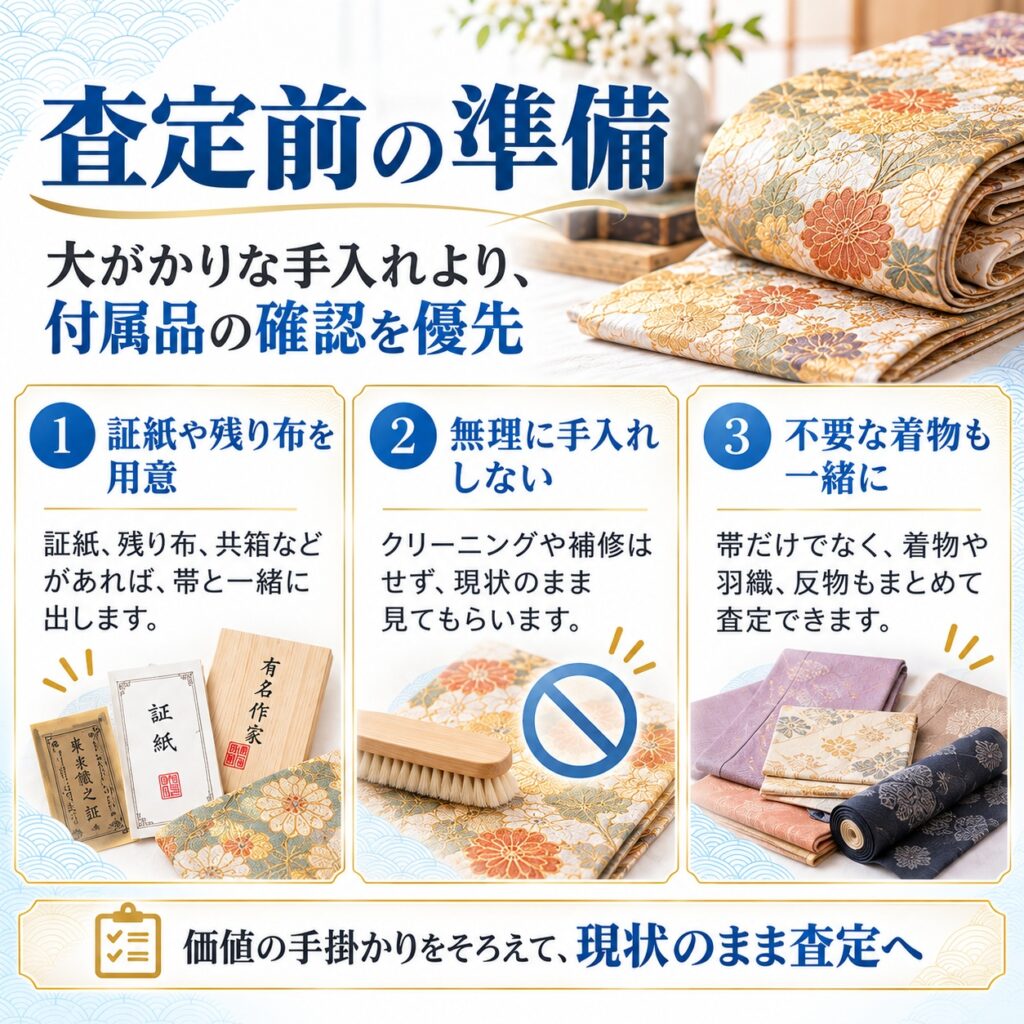 帯を査定に出す前にやっておきたいこと
