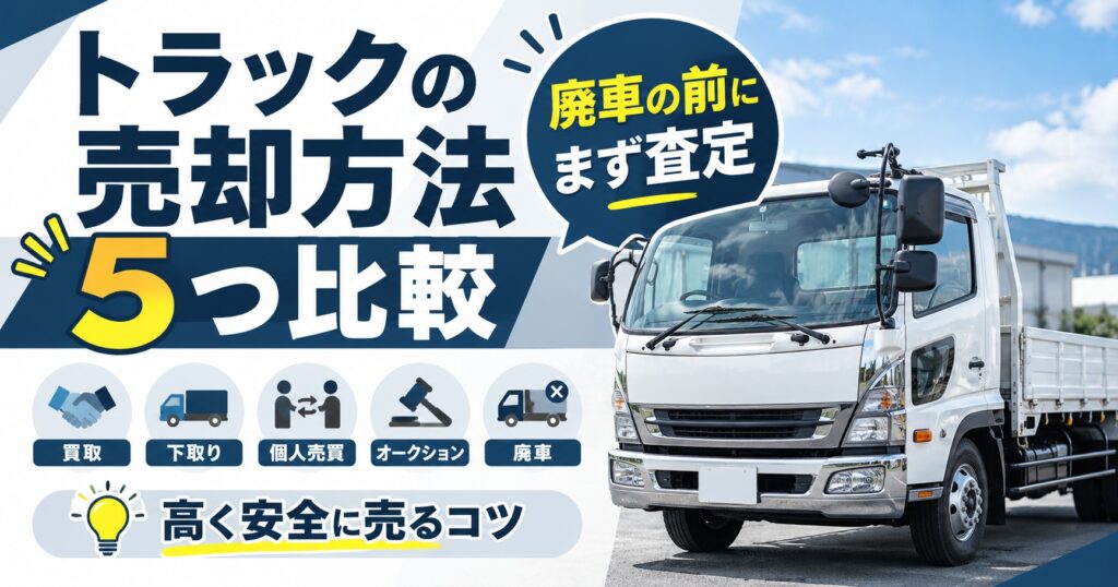 トラックの売却方法5つを比較！廃車と決める前にまず査定したい理由とは