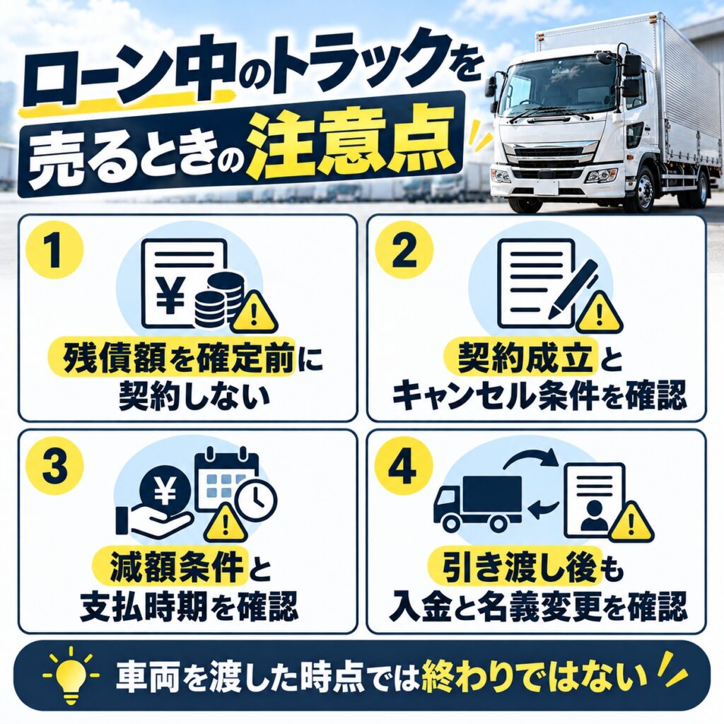 ローン中のトラックを売るときの注意点