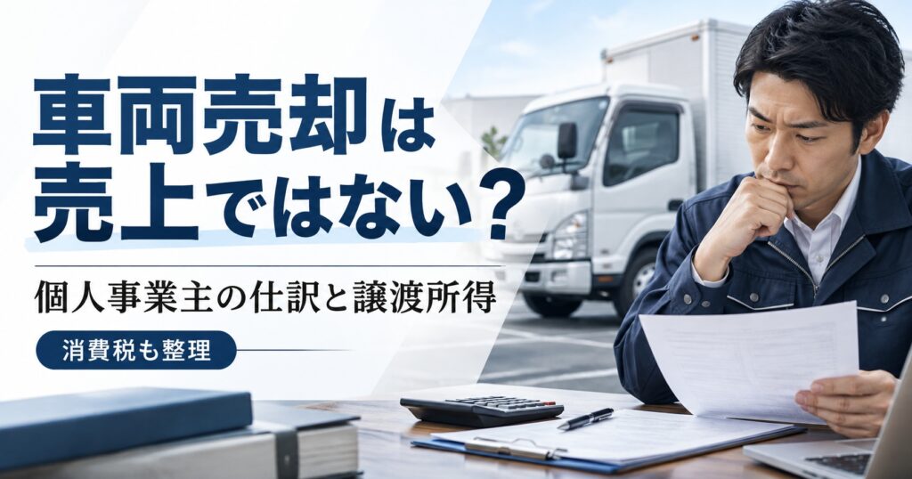 個人事業主の車両売却は売上ではない？仕訳と譲渡所得で間違えない方法