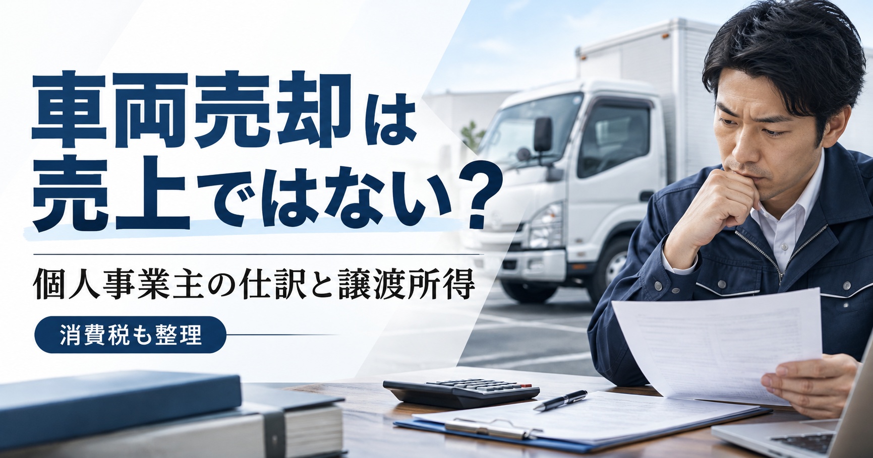 個人事業主の車両売却は売上ではない？仕訳と譲渡所得で間違えない方法