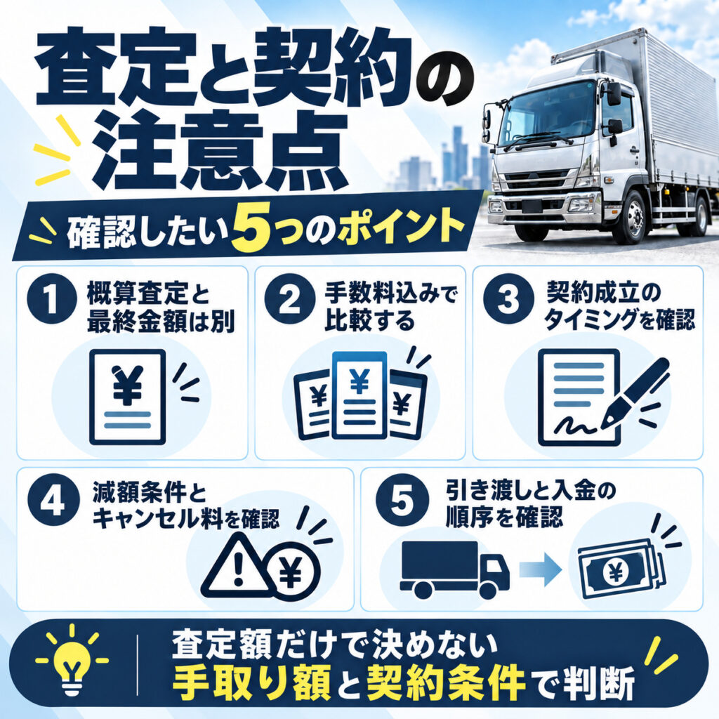 査定から契約までに確認すべき注意点