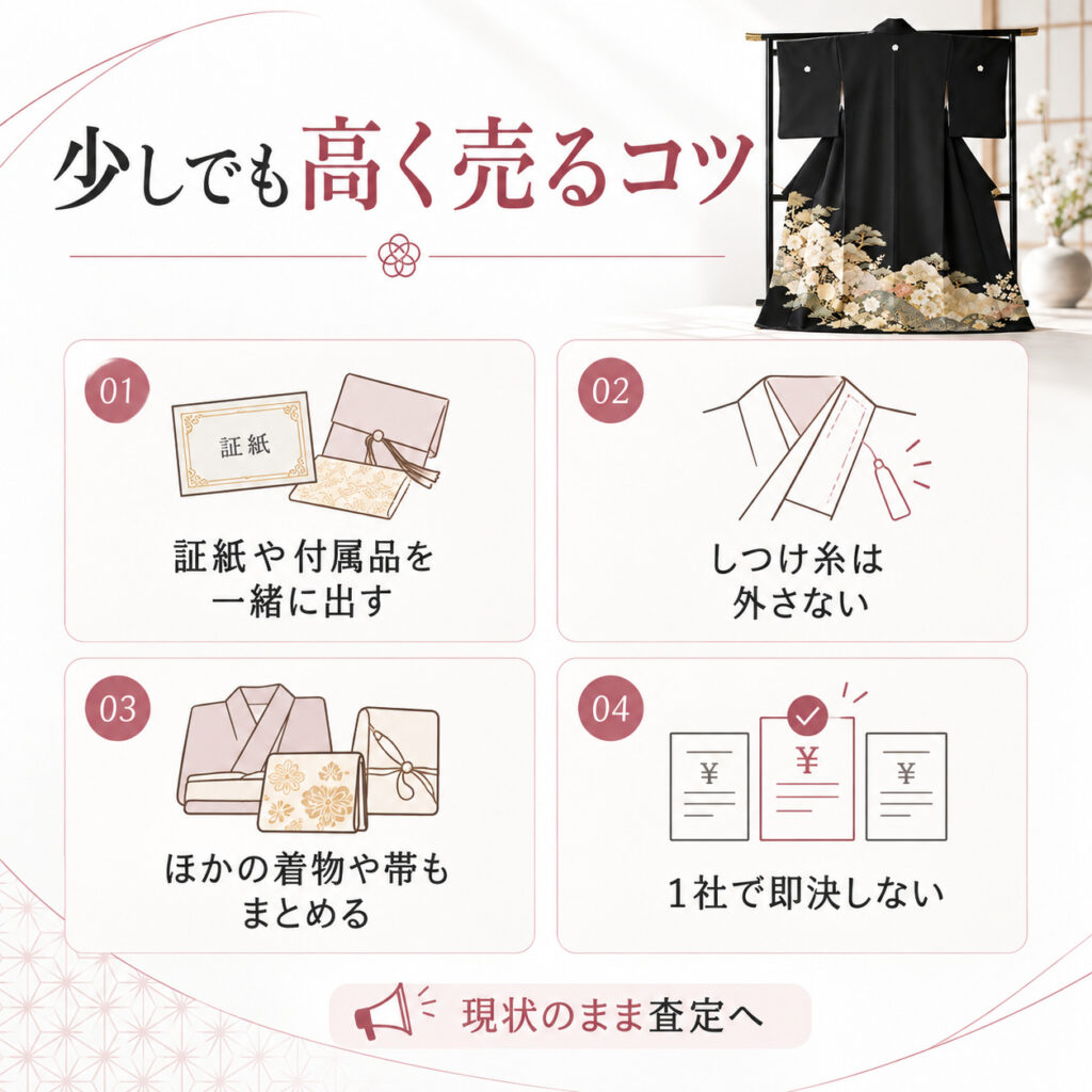 黒留袖を少しでも高く売るためにできること