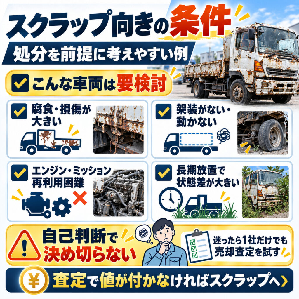 スクラップを選んでもよいトラックの条件