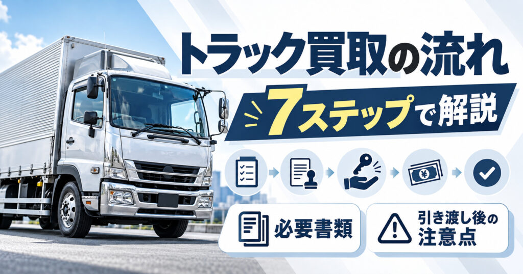 トラック買取の流れは7ステップ！必要書類と引き渡し後の注意点を解説