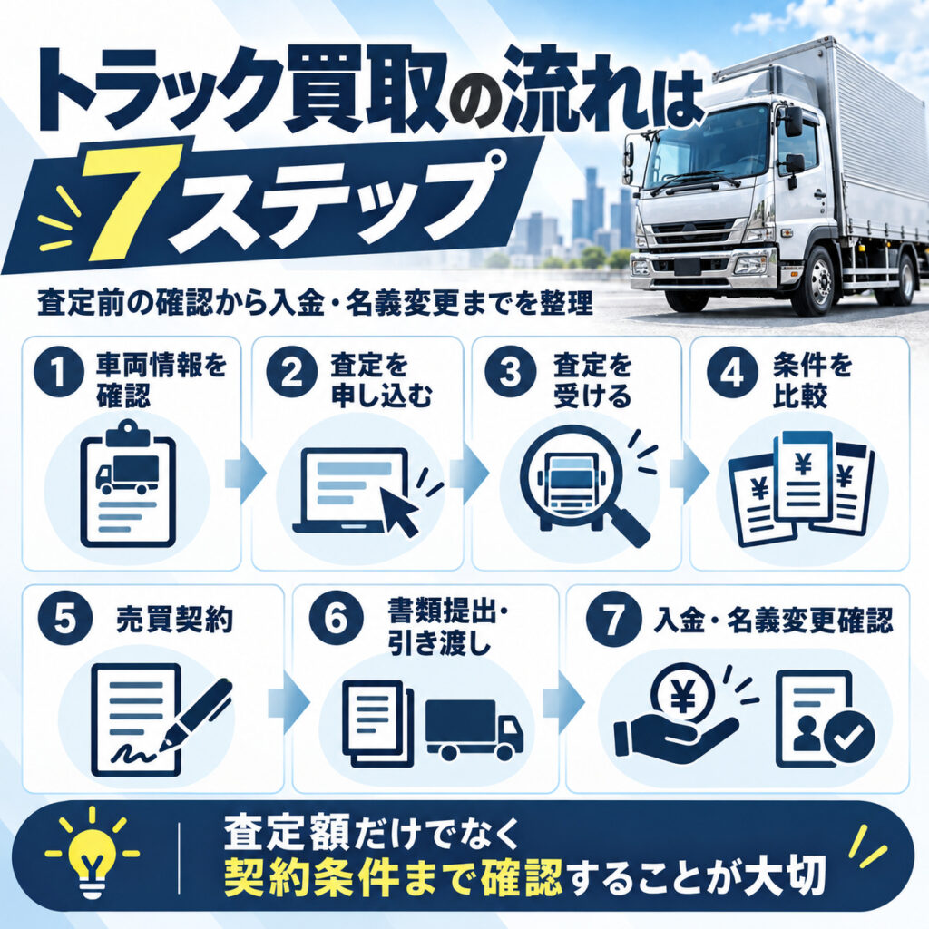 トラック買取の流れは7ステップ
