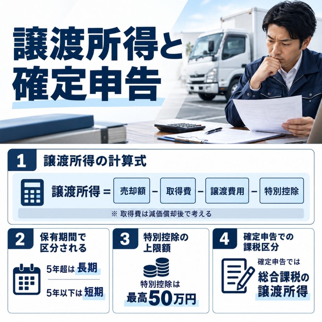 車両売却の譲渡所得と確定申告